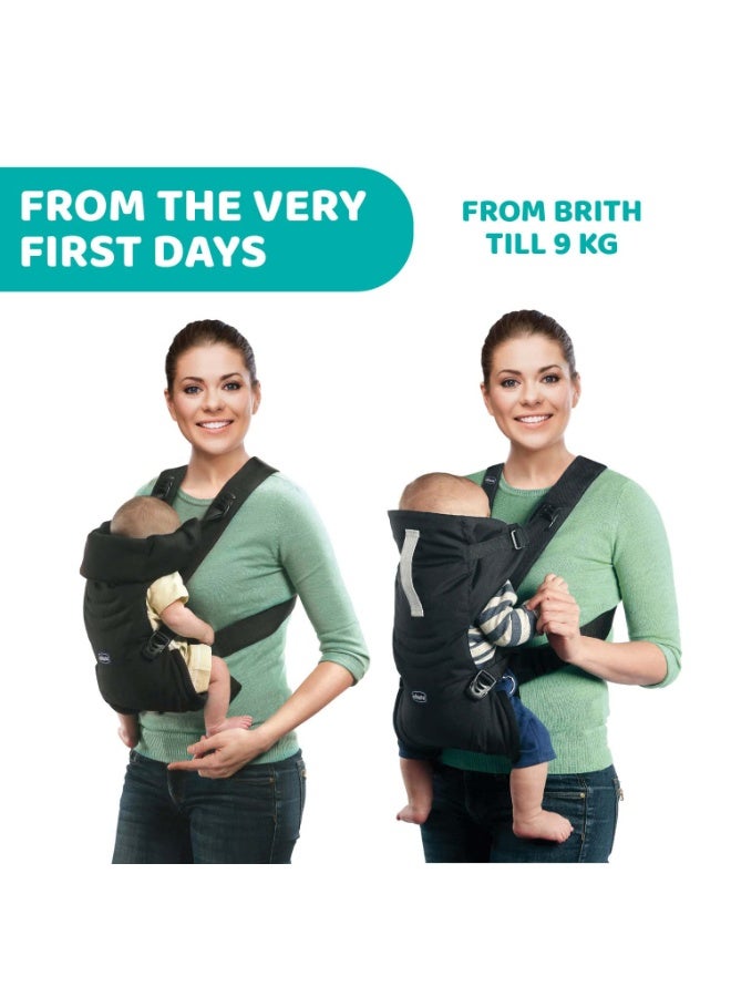 Chicco Easy Fit Baby Carrier with 2 Carry Positions, Safe & Easy to wear, 0m+ (Black Night) - Image 2